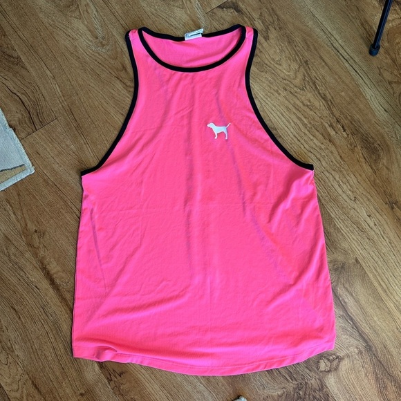 PINK Victoria's Secret Tops - PINK Bright Pink Dog Logo Athletic Workout Tank Top. Size medium.